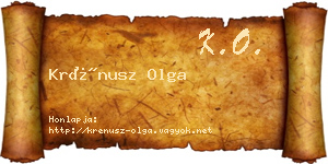 Krénusz Olga névjegykártya