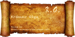 Krénusz Olga névjegykártya